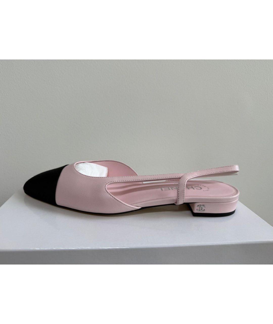 CHANEL Розовые кожаные туфли, фото 6