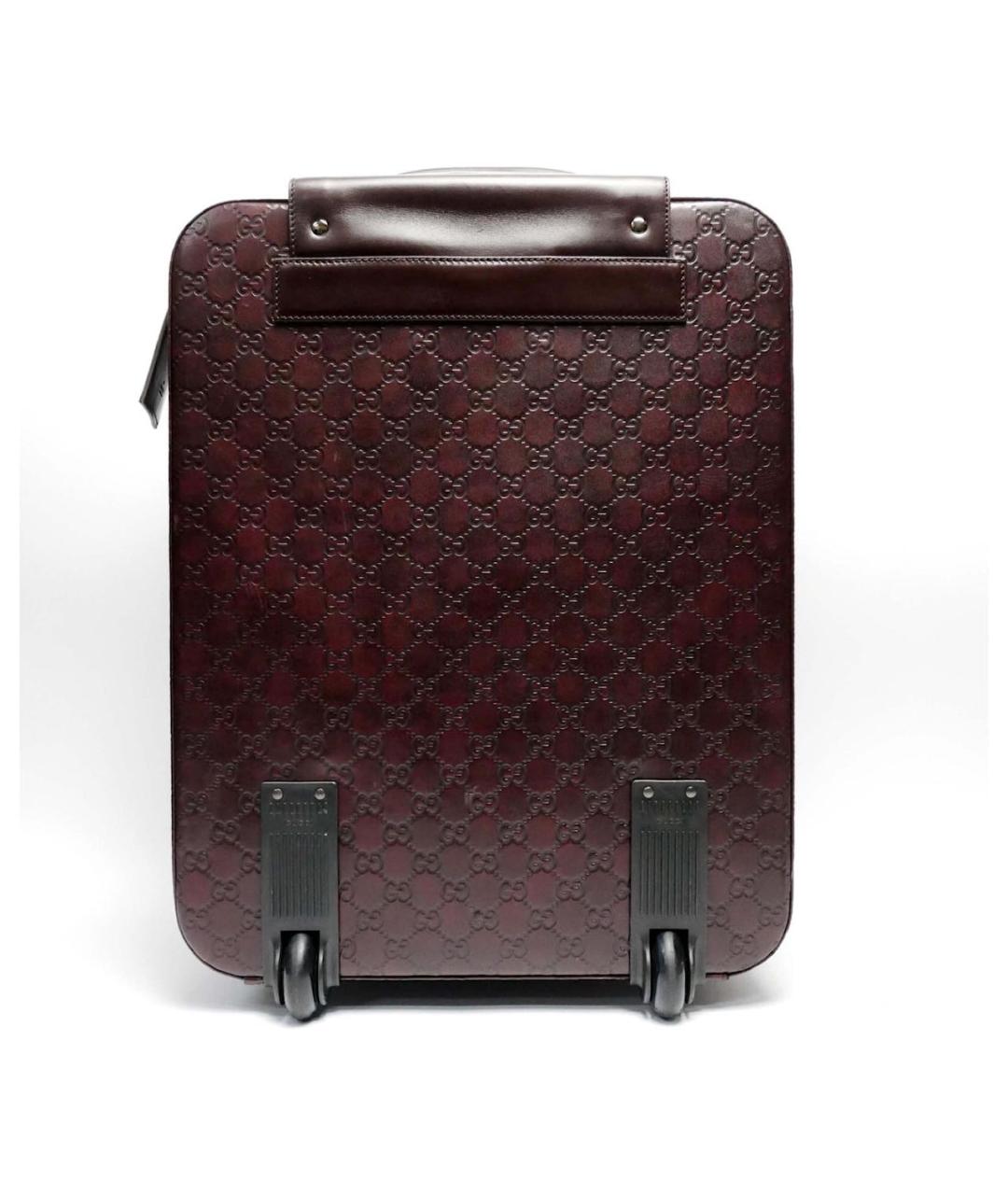 GUCCI Коричневый кожаный чемодан, фото 3