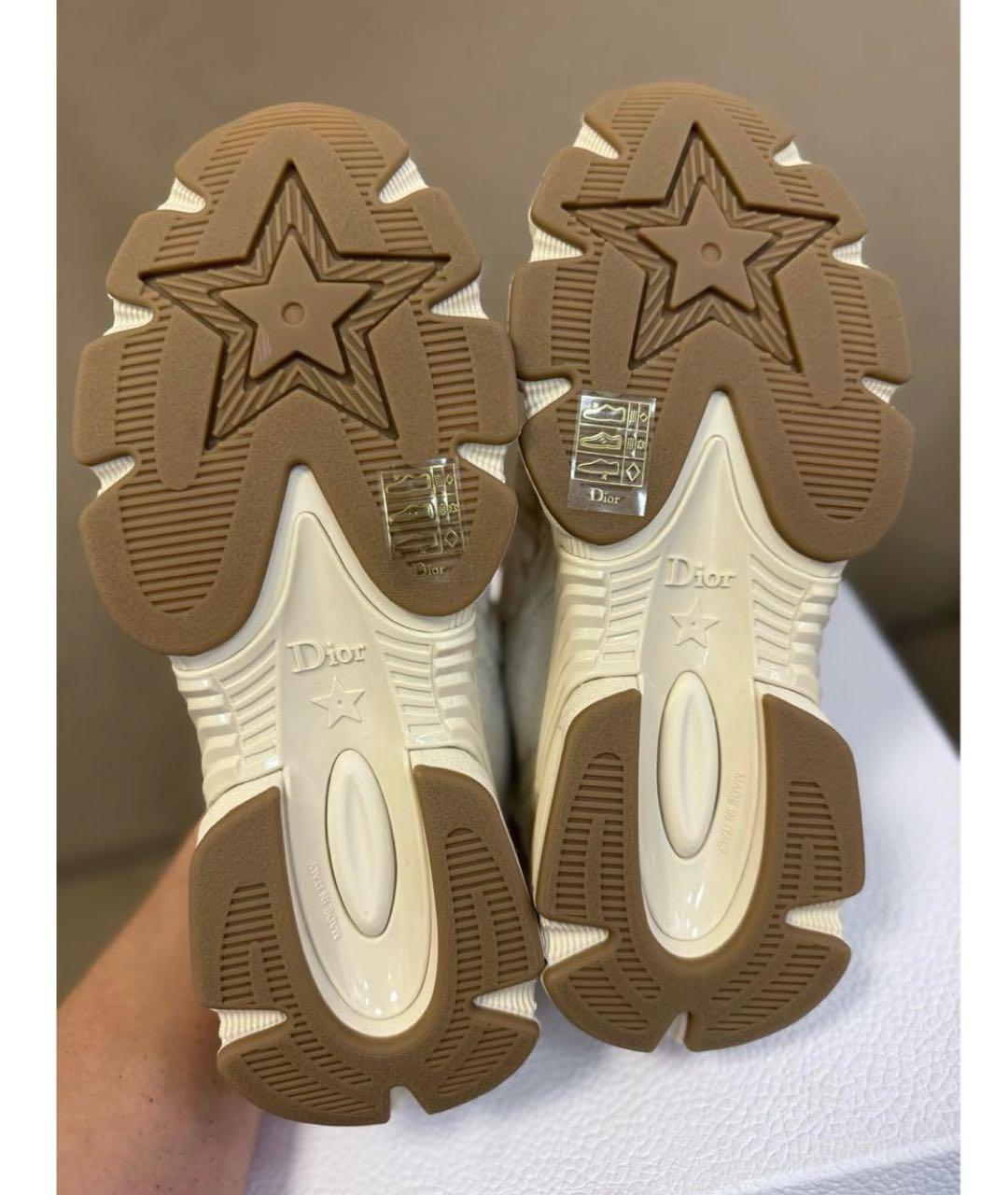 CHRISTIAN DIOR Бежевые текстильные кроссовки, фото 5