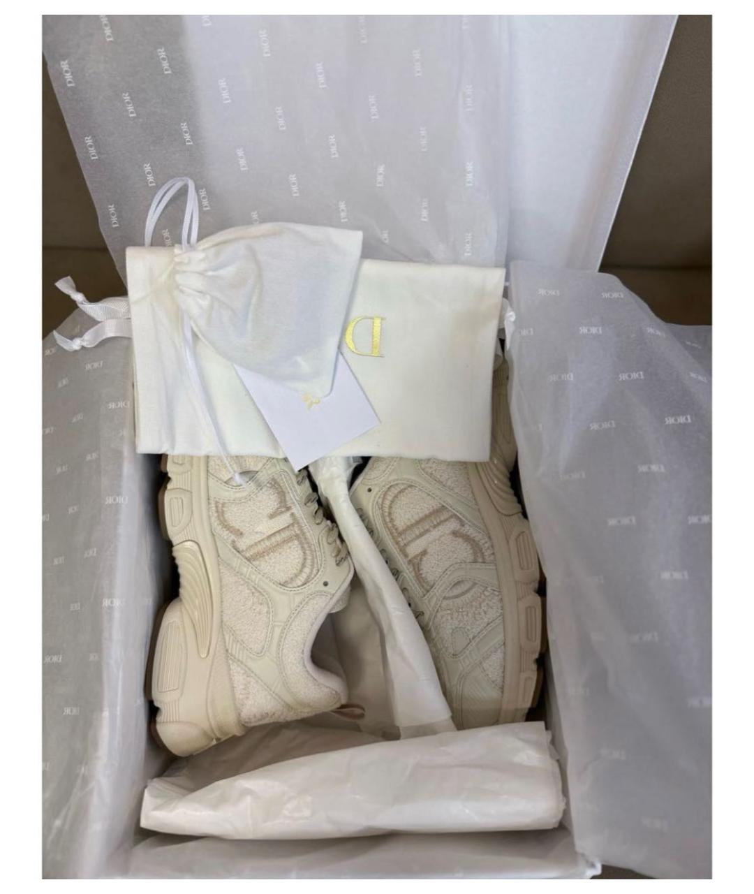 CHRISTIAN DIOR Бежевые текстильные кроссовки, фото 6