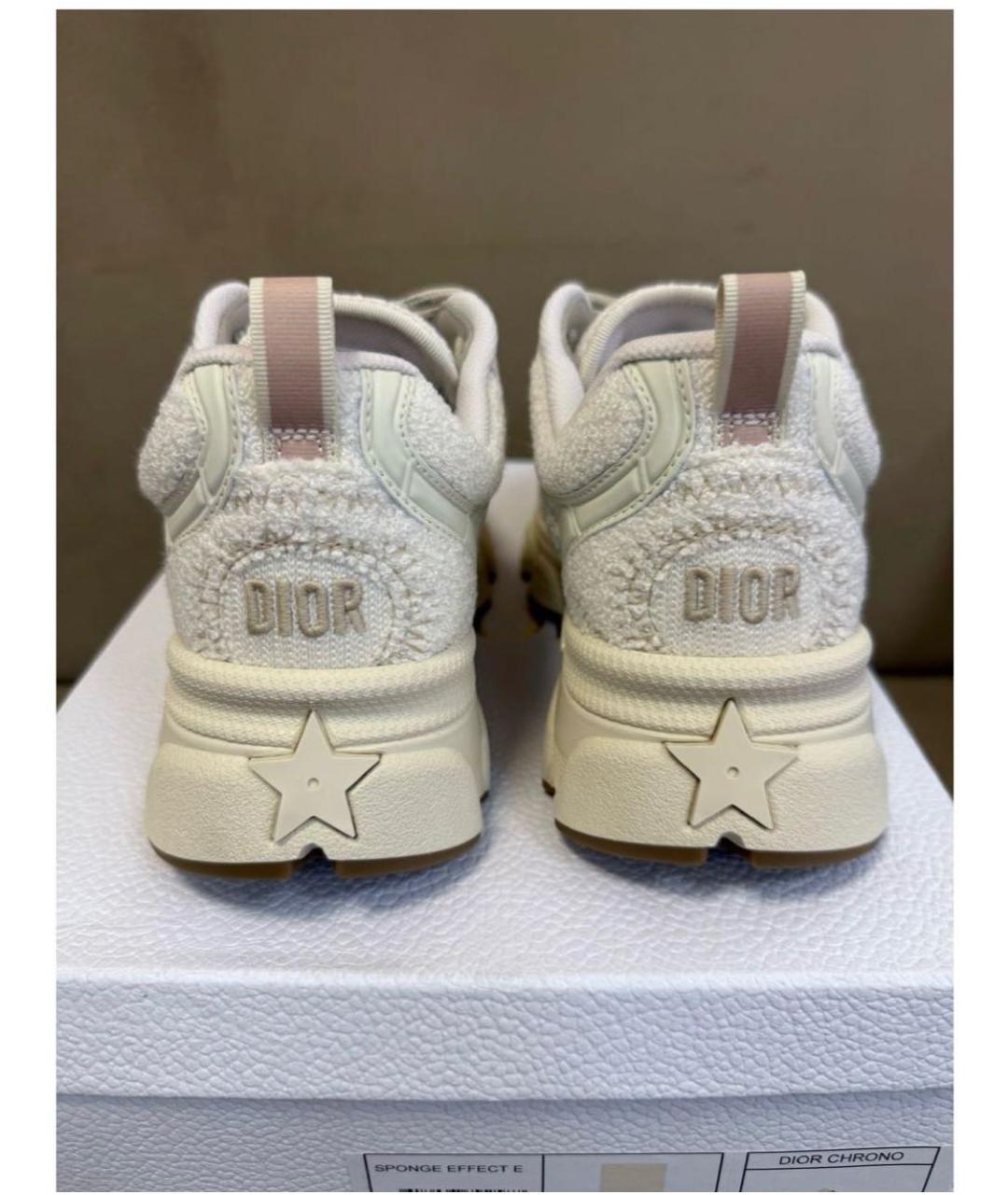 CHRISTIAN DIOR Бежевые текстильные кроссовки, фото 4