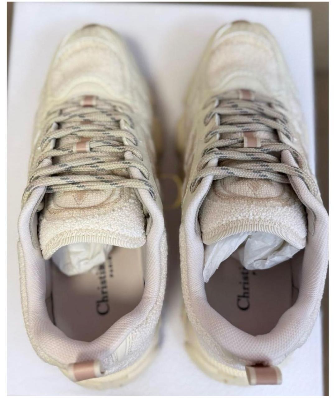 CHRISTIAN DIOR Бежевые текстильные кроссовки, фото 3