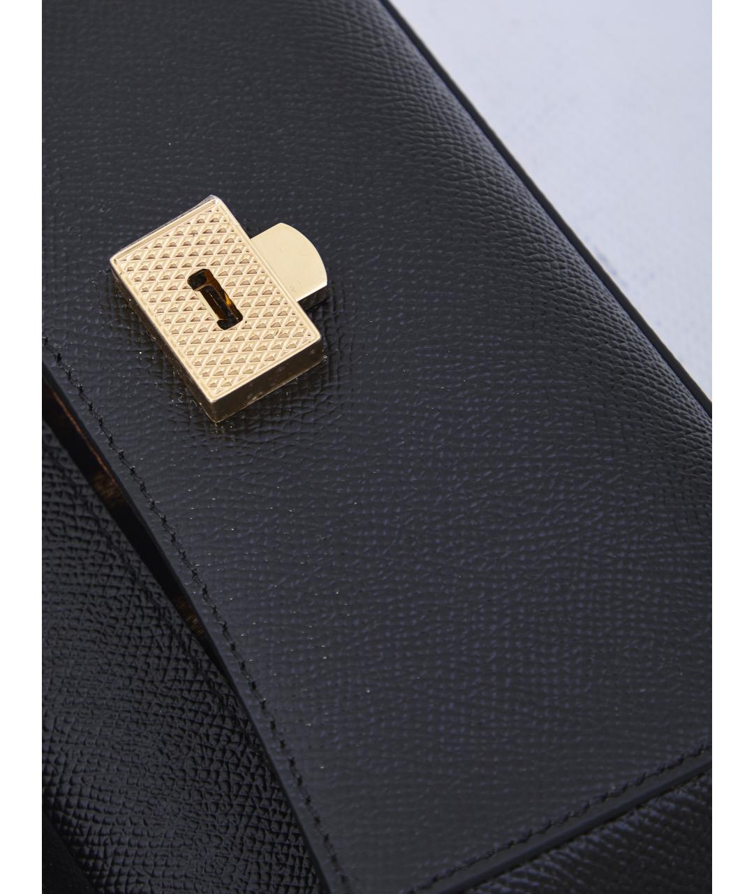 DOLCE&GABBANA Черная кожаная сумка через плечо, фото 4