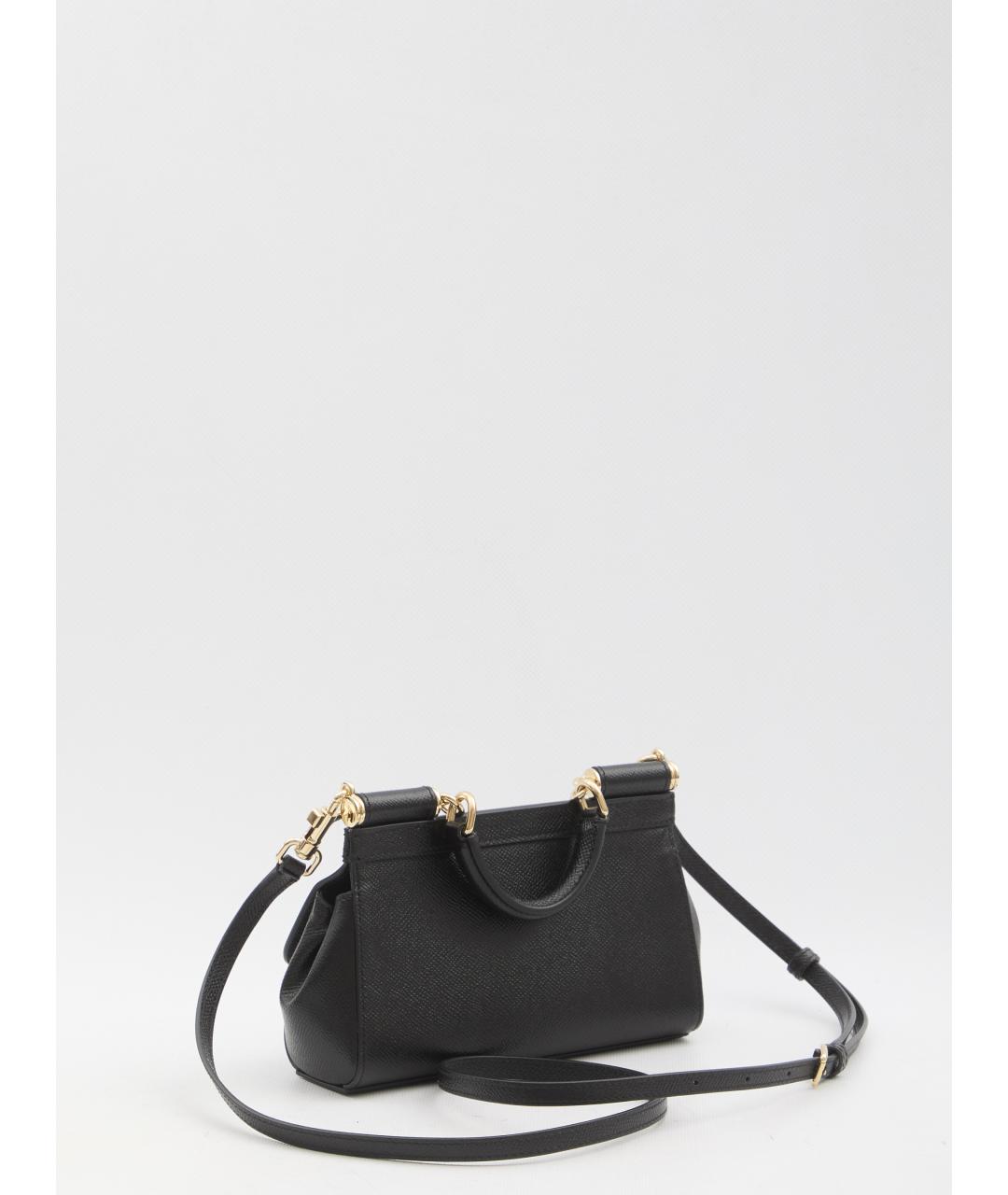 DOLCE&GABBANA Черная кожаная сумка через плечо, фото 2