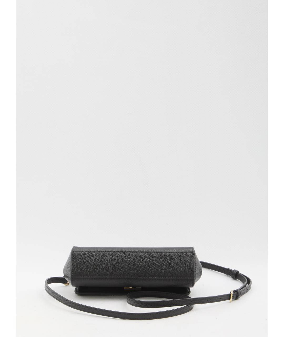 DOLCE&GABBANA Черная кожаная сумка через плечо, фото 3
