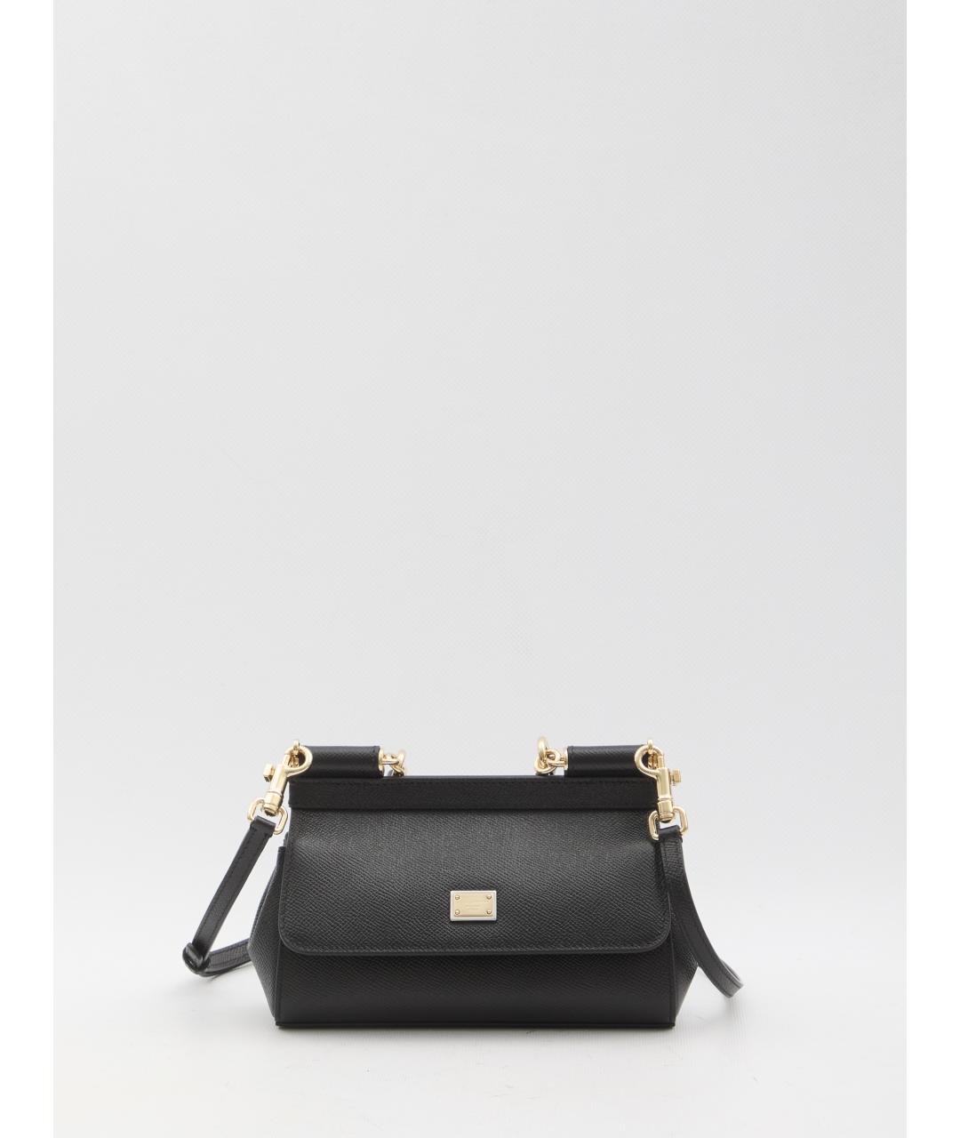 DOLCE&GABBANA Черная кожаная сумка через плечо, фото 5