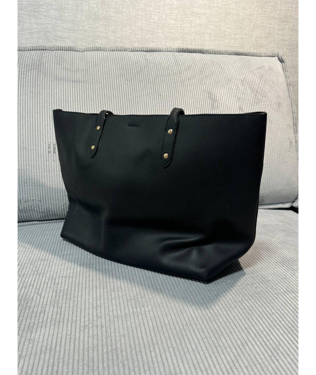 COACH Черная кожаная сумка тоут, фото 2