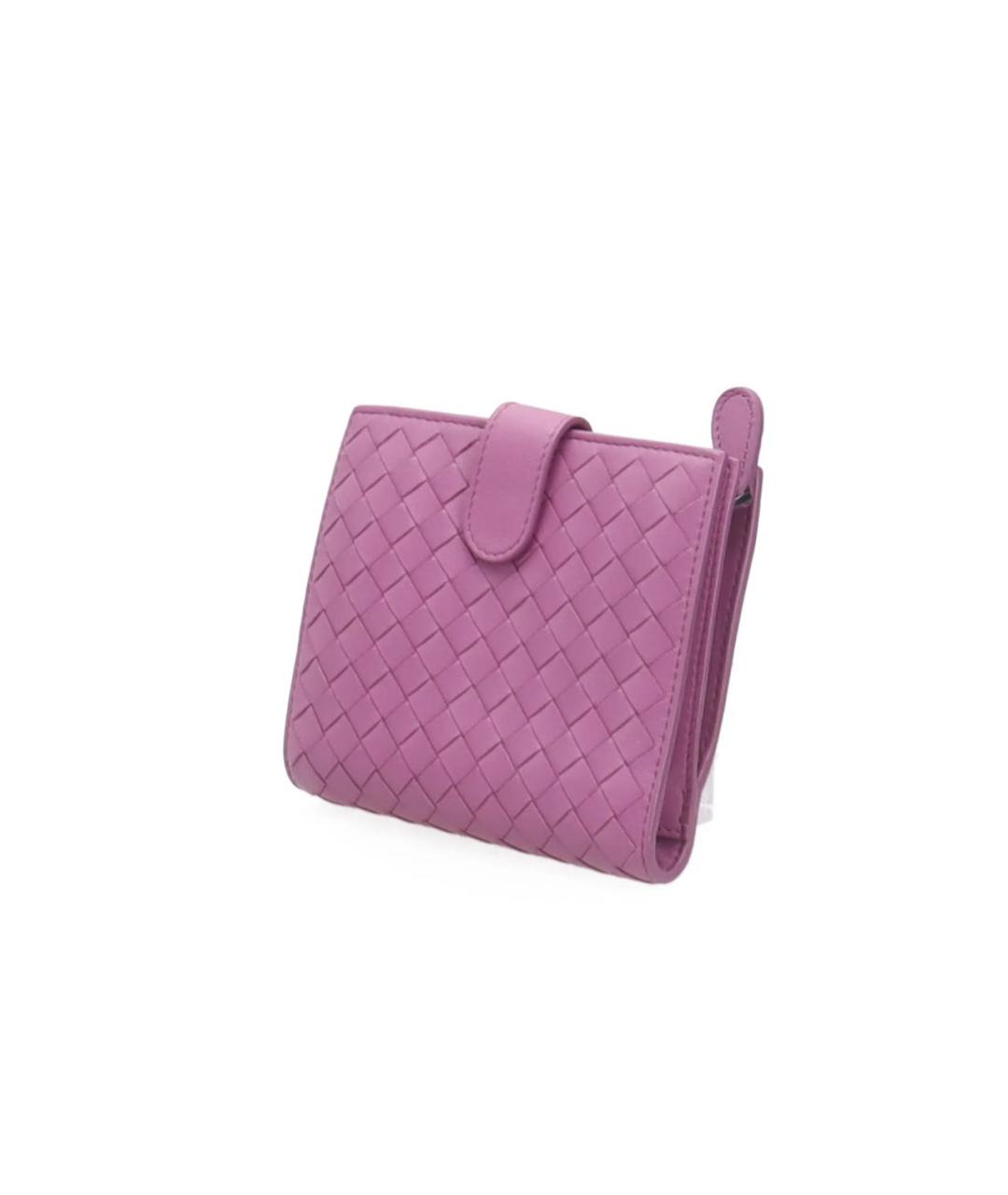 BOTTEGA VENETA Розовый кожаный кошелек, фото 2