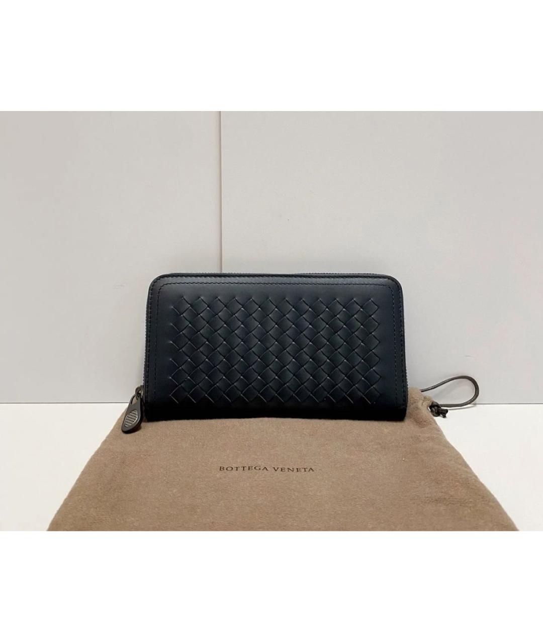 BOTTEGA VENETA Черный кожаный кошелек, фото 7