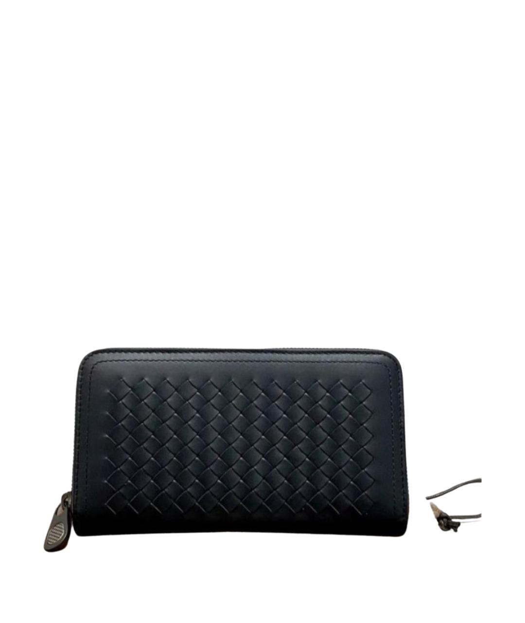 BOTTEGA VENETA Черный кожаный кошелек, фото 8