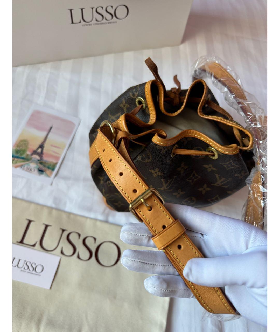 LOUIS VUITTON Коричневая кожаная сумка через плечо, фото 6