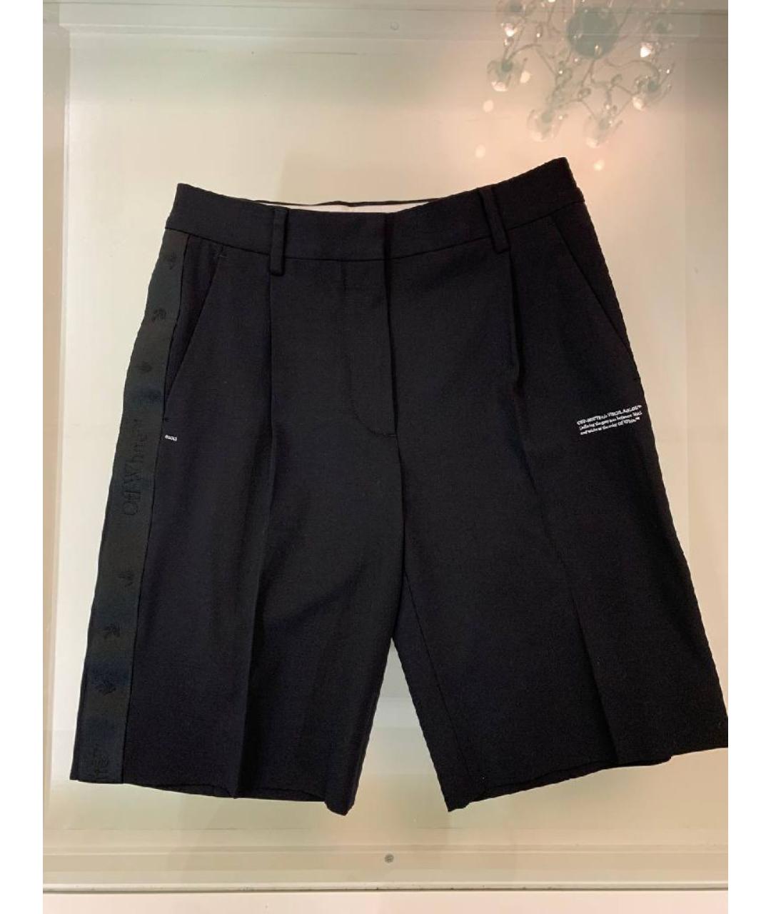 OFF-WHITE Черные вискозные шорты, фото 2