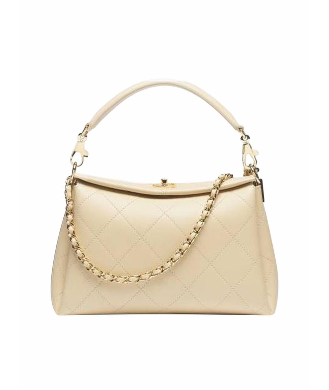 CHANEL Бежевая кожаная сумка через плечо, фото 1