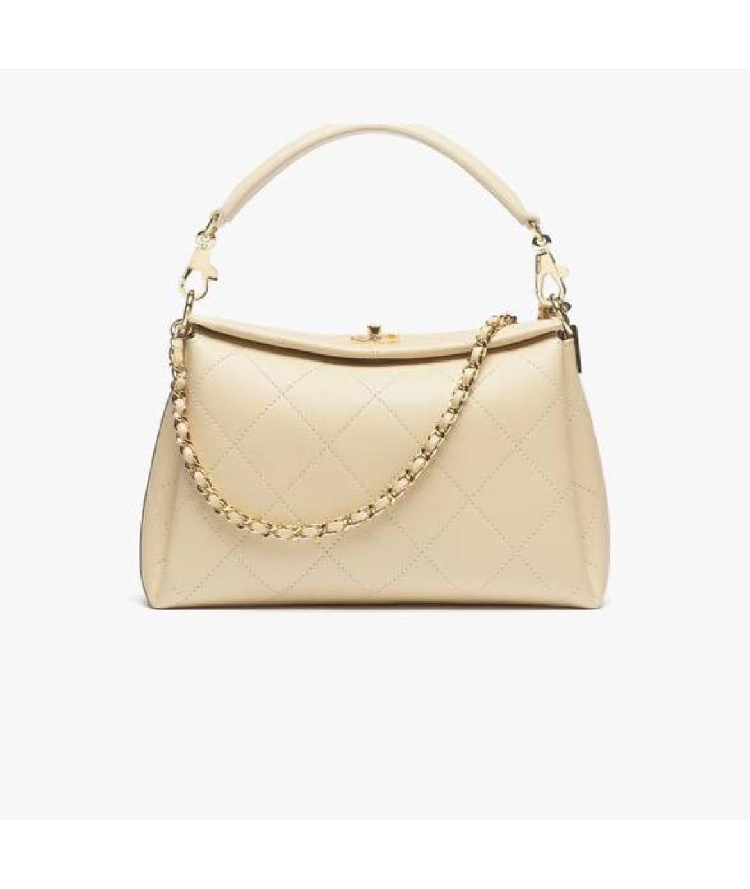 CHANEL Бежевая кожаная сумка через плечо, фото 3