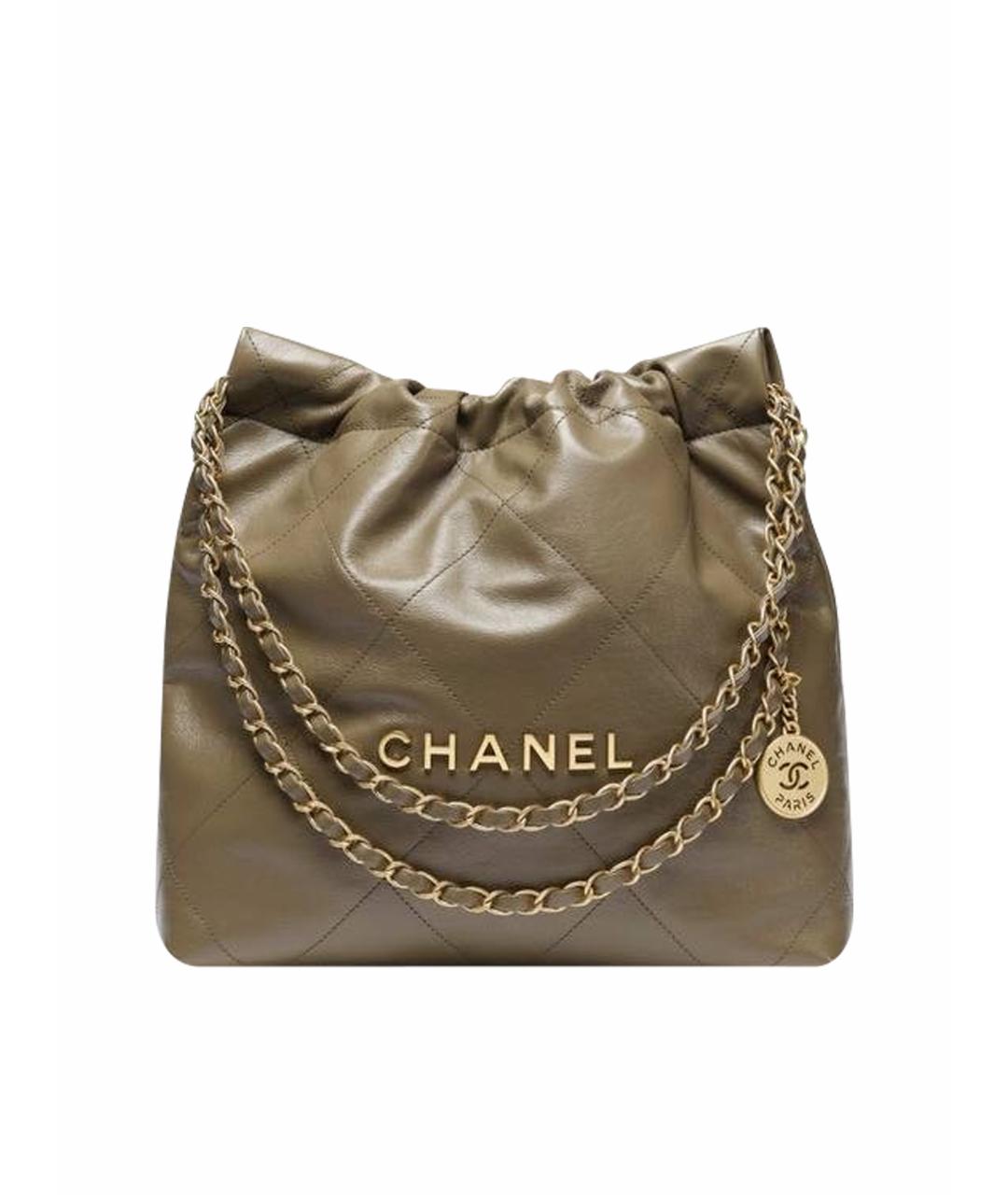 CHANEL Хаки кожаная сумка через плечо, фото 1