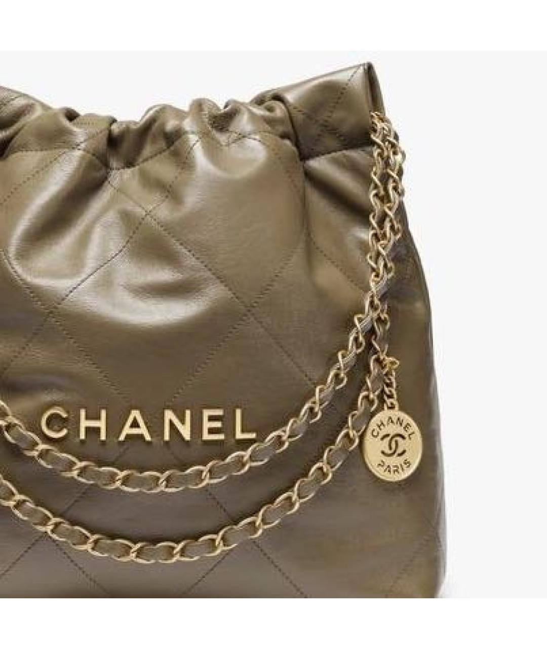 CHANEL Хаки кожаная сумка через плечо, фото 2