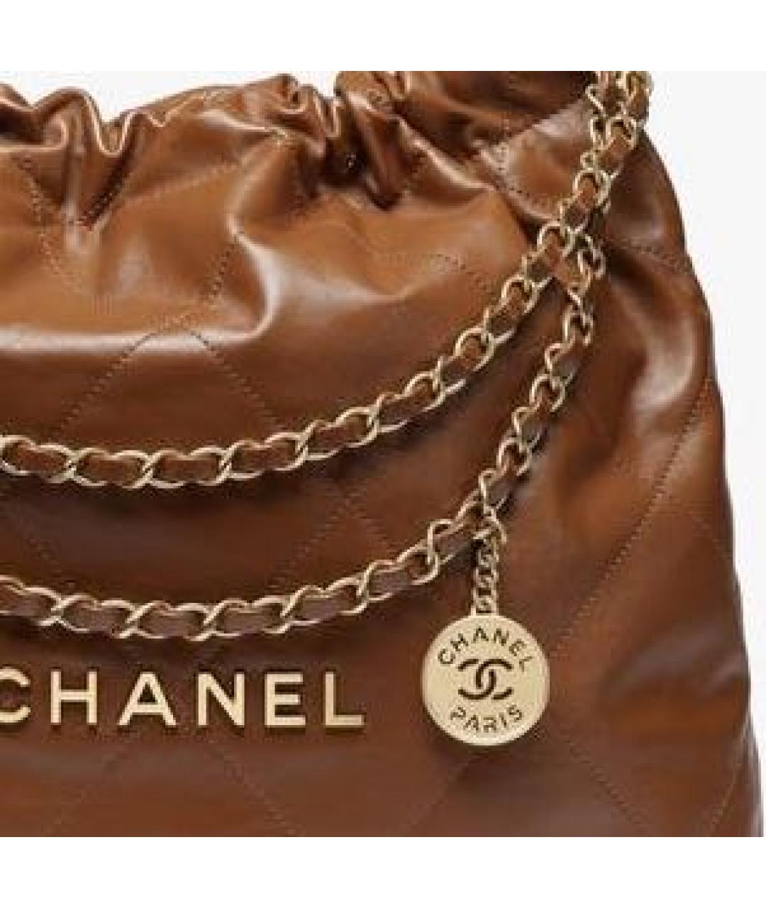 CHANEL Коричневая кожаная сумка через плечо, фото 2