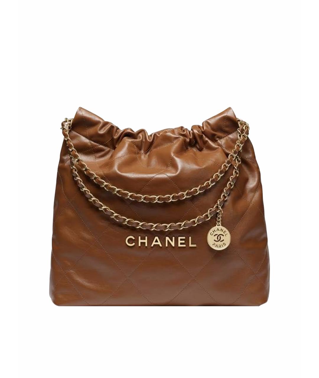 CHANEL Коричневая кожаная сумка через плечо, фото 1