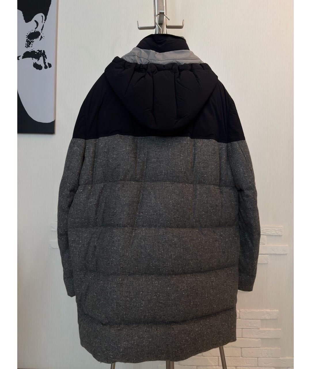 BRUNELLO CUCINELLI Серый шерстяной пуховик, фото 2