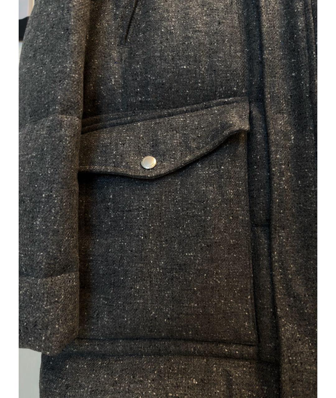 BRUNELLO CUCINELLI Серый шерстяной пуховик, фото 5