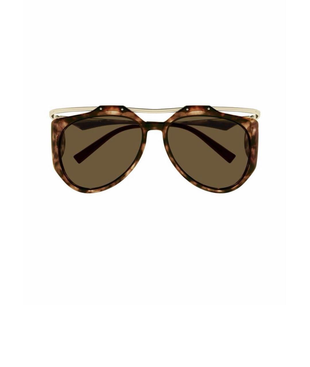 SAINT LAURENT Коричневые пластиковые солнцезащитные очки, фото 6