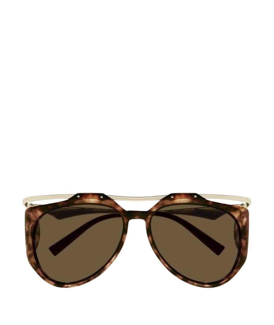 SAINT LAURENT Коричневые пластиковые солнцезащитные очки, фото 1