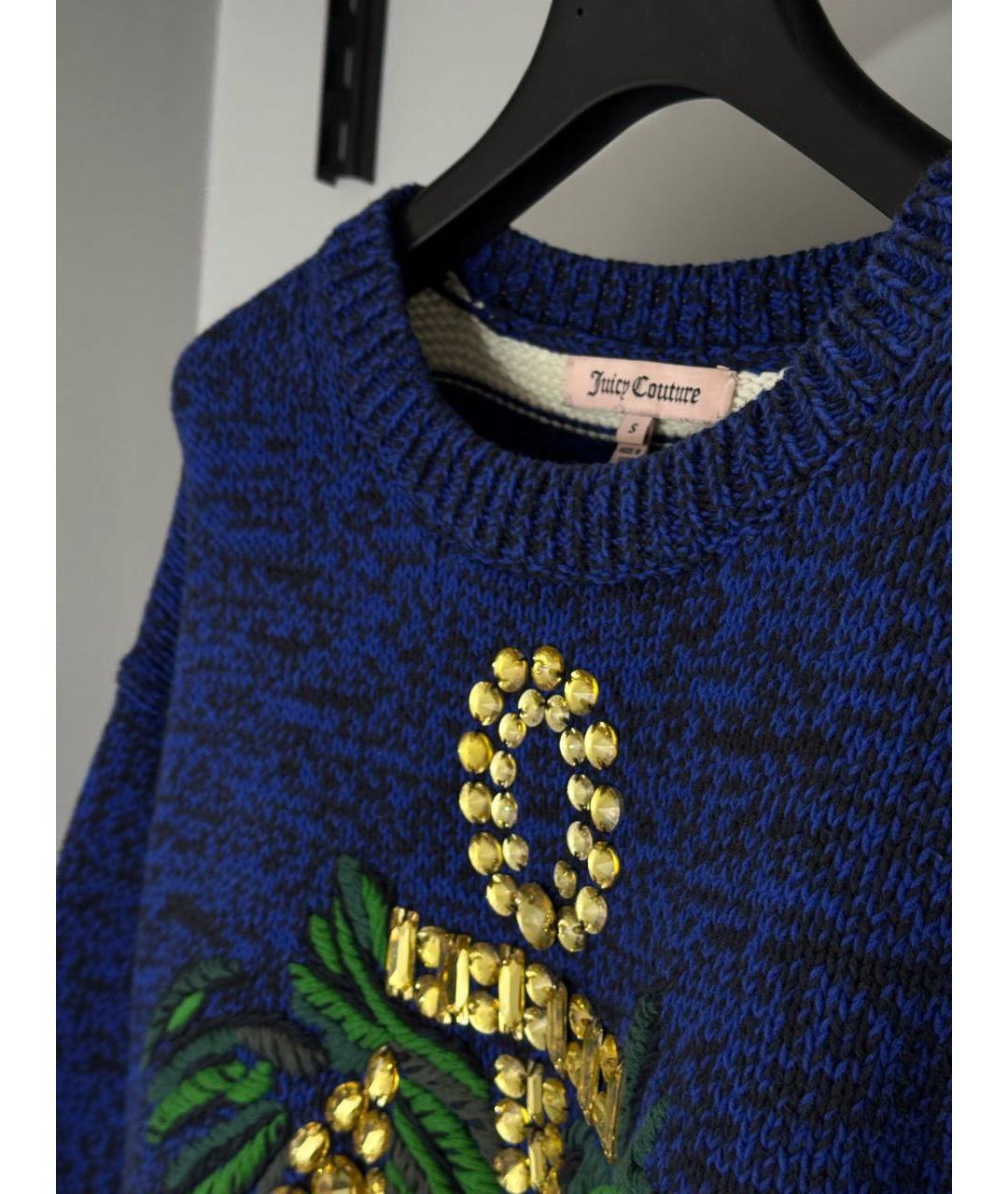 JUICY COUTURE Темно-синий хлопковый джемпер / свитер, фото 4