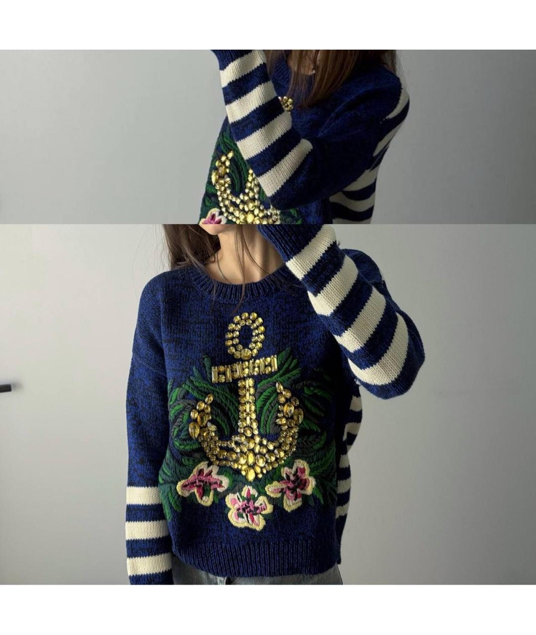 JUICY COUTURE Темно-синий хлопковый джемпер / свитер, фото 5