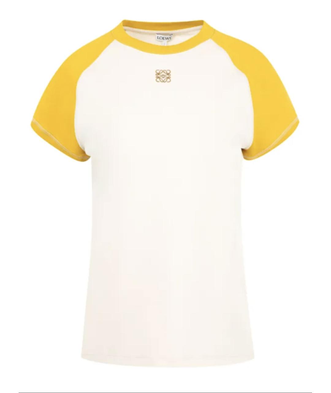 LOEWE Бежевая хлопковая футболка, фото 3