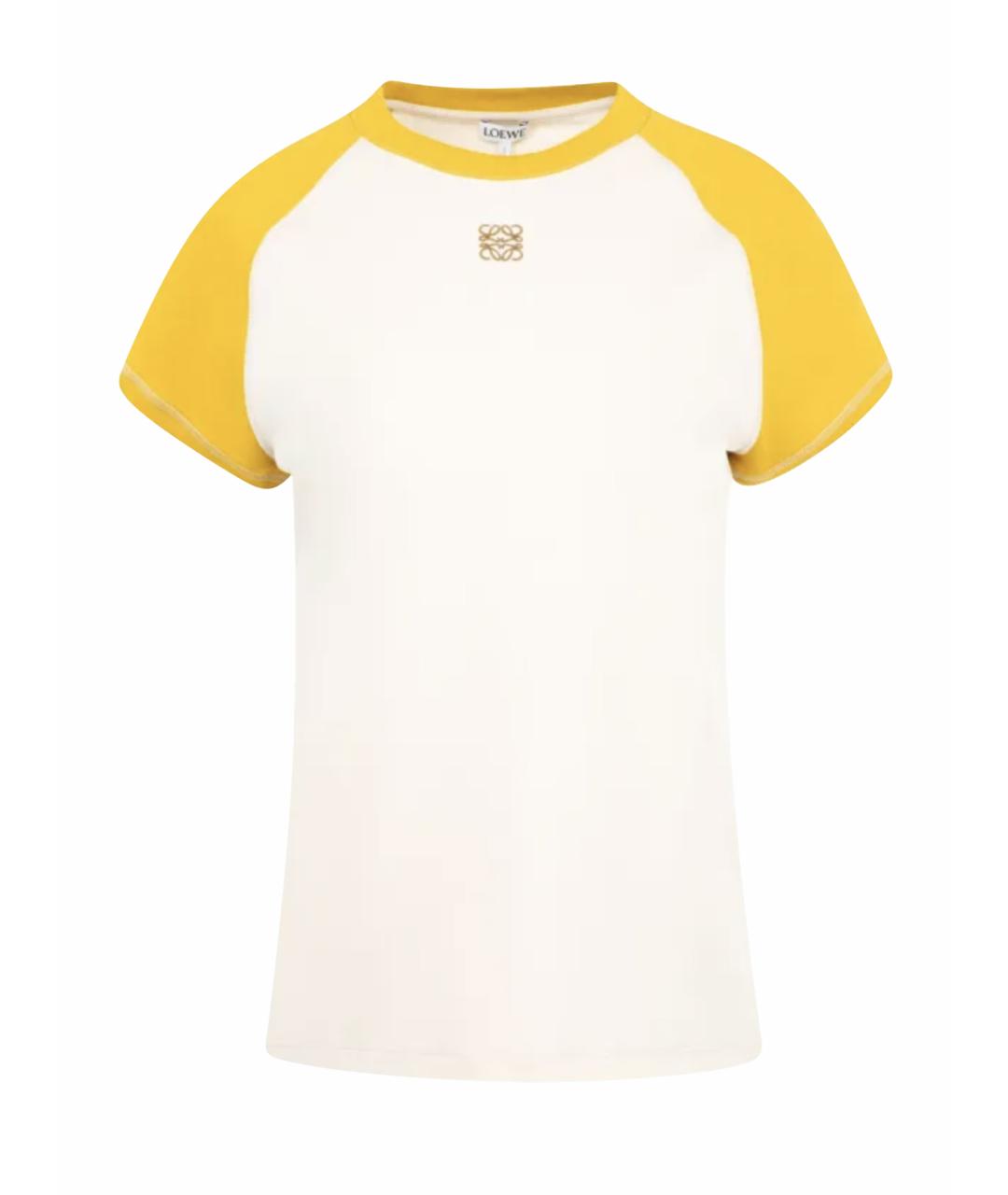 LOEWE Бежевая хлопковая футболка, фото 1