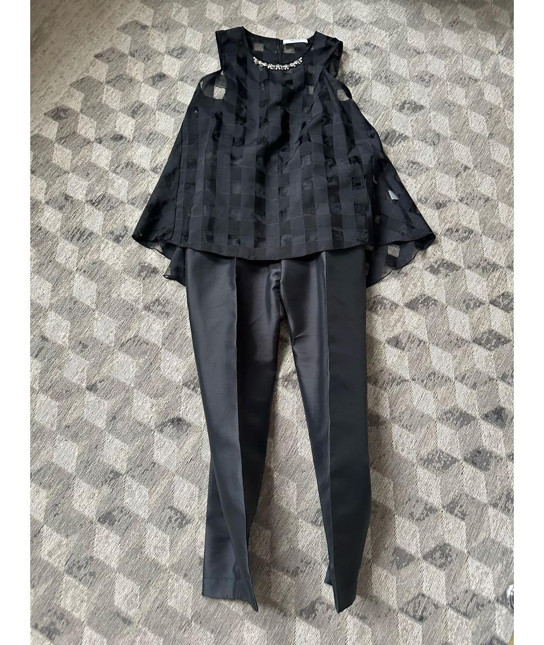 BLUMARINE Черный шифоновый костюм с брюками, фото 9