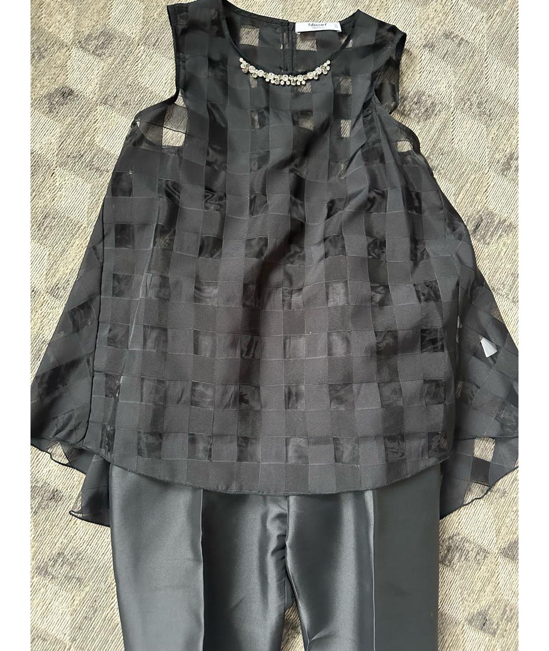 BLUMARINE Черный шифоновый костюм с брюками, фото 6