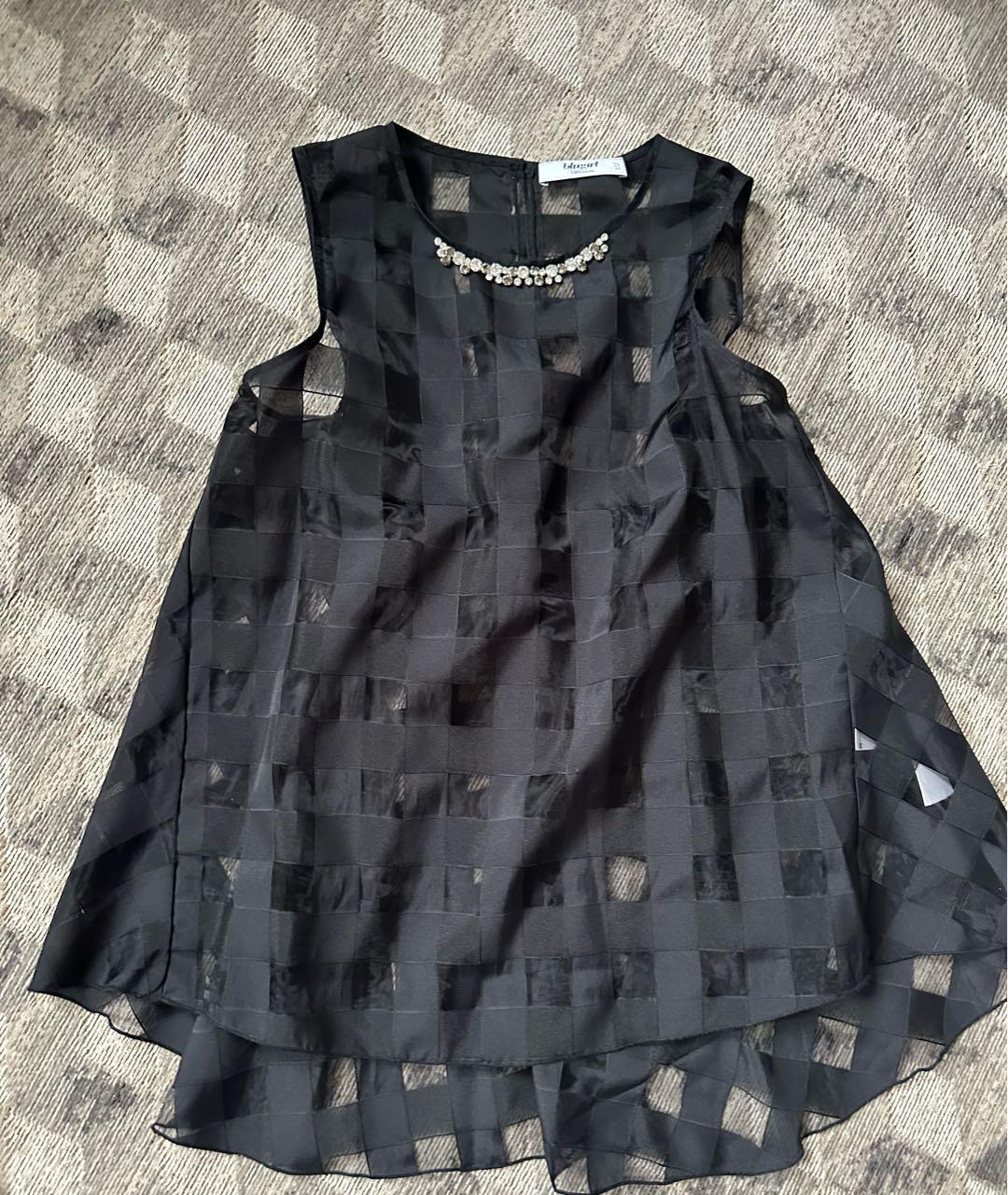 BLUMARINE Черный шифоновый костюм с брюками, фото 2