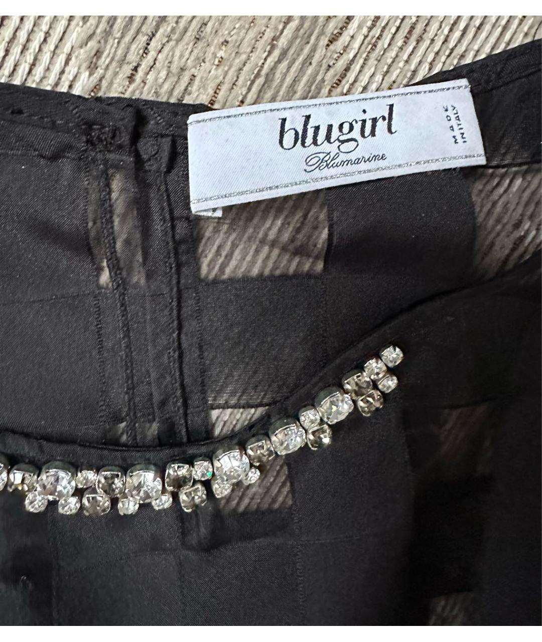 BLUMARINE Черный шифоновый костюм с брюками, фото 4