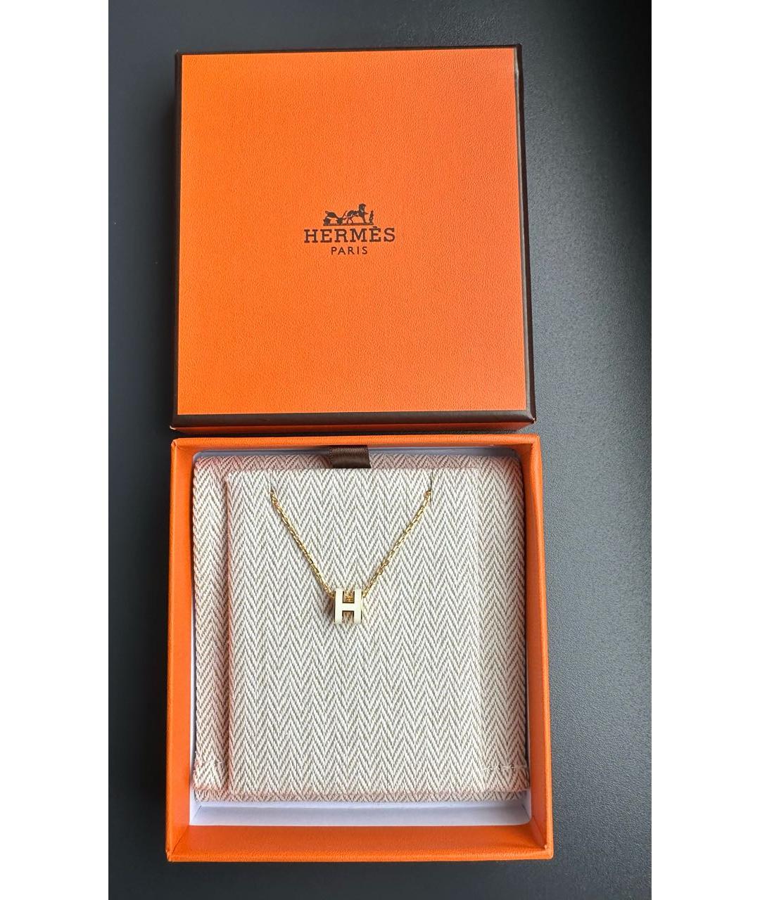 HERMES Белая металлическая подвеска, фото 4