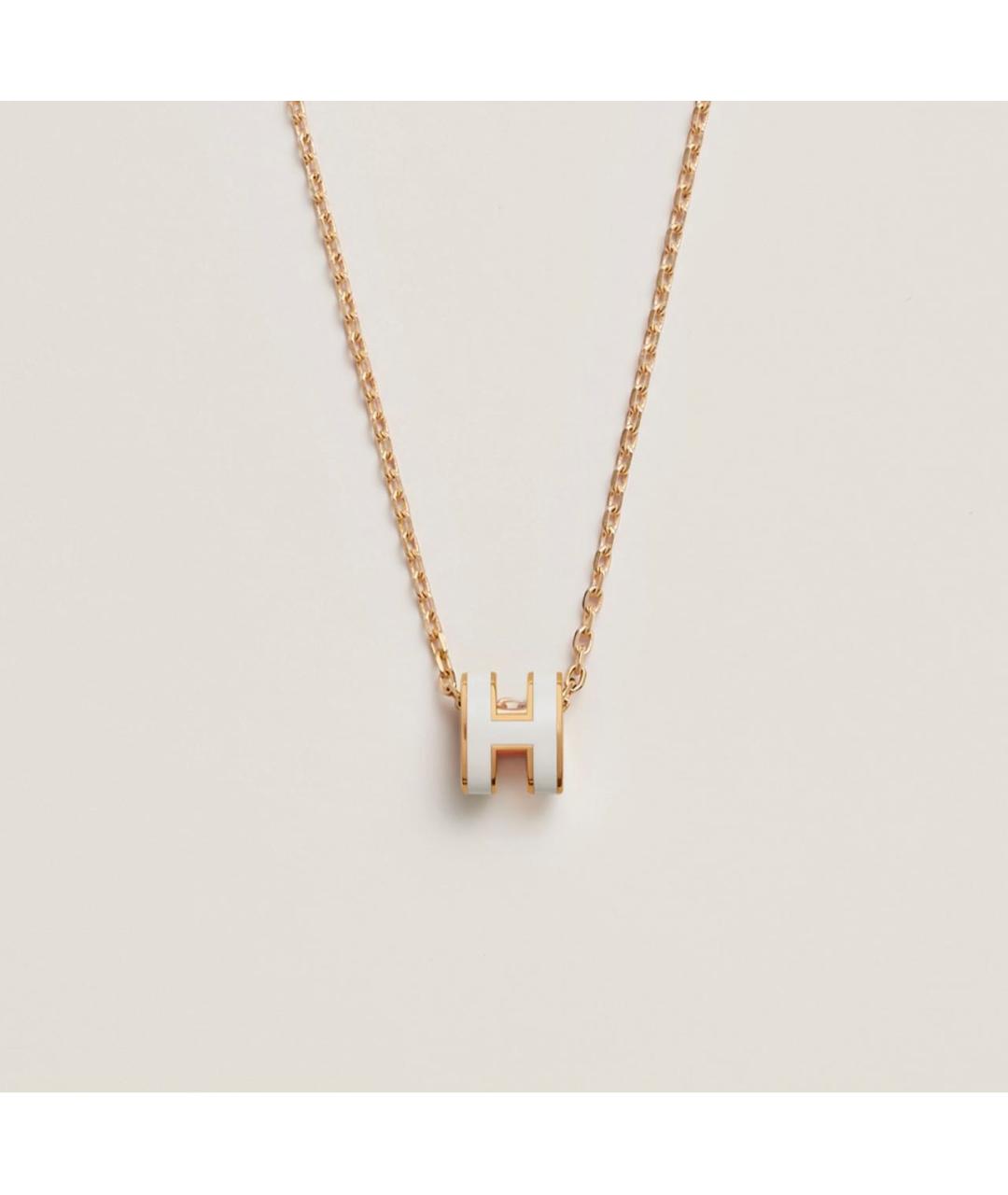 HERMES Белая металлическая подвеска, фото 5