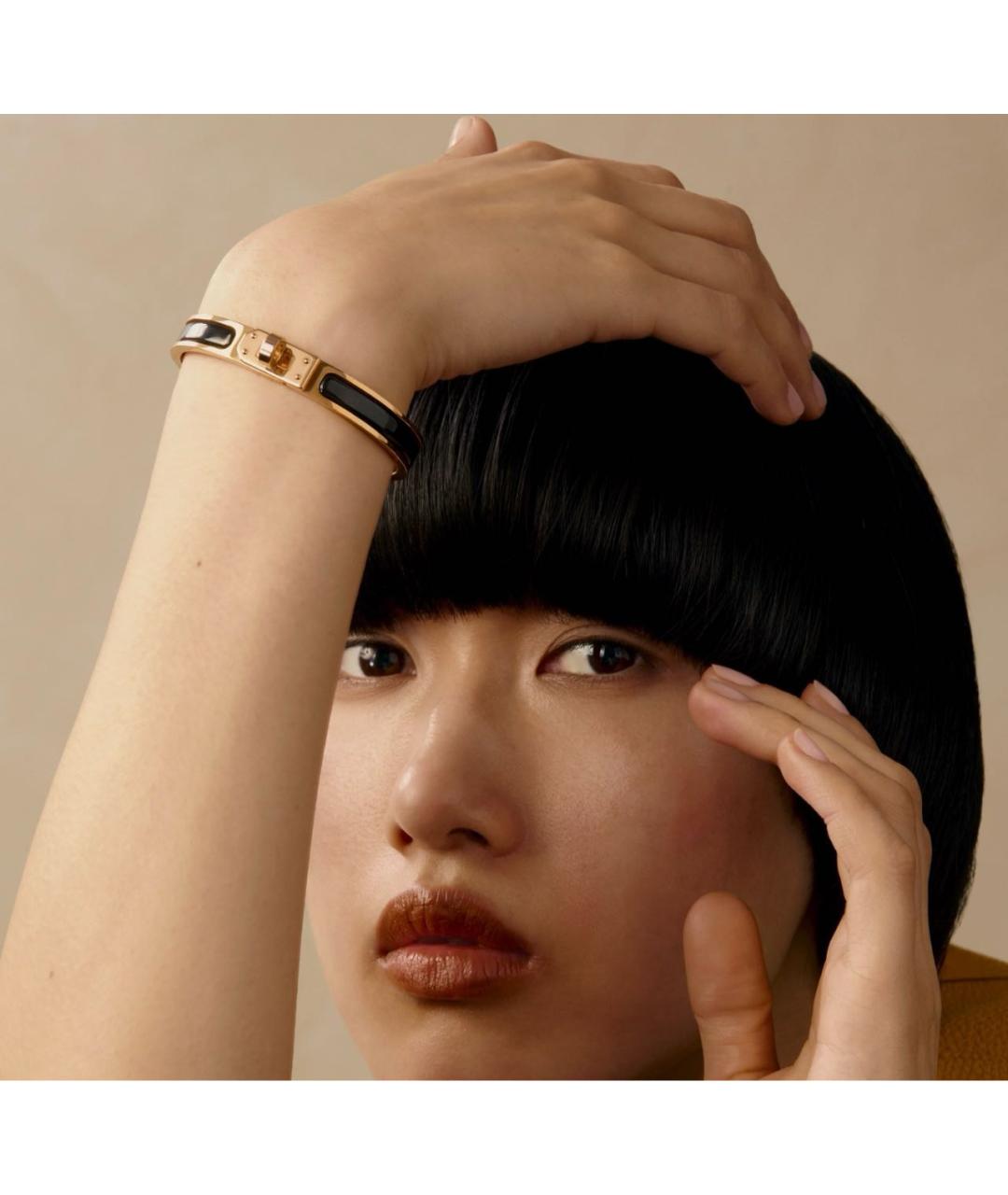 HERMES Черный металлический браслет, фото 3