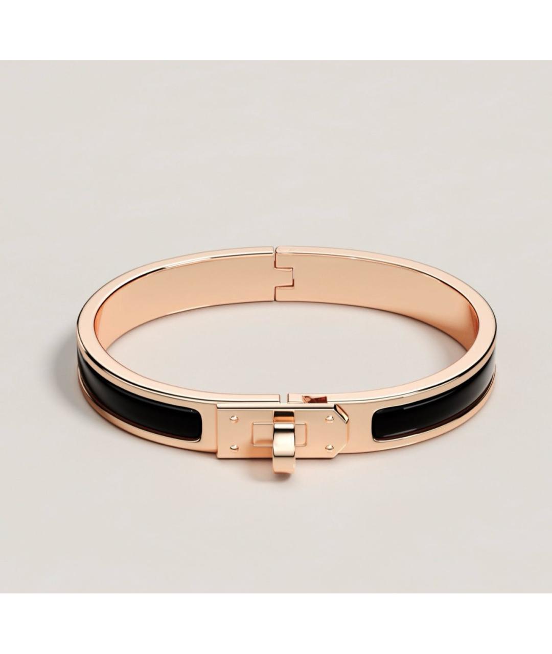 HERMES Черный металлический браслет, фото 5