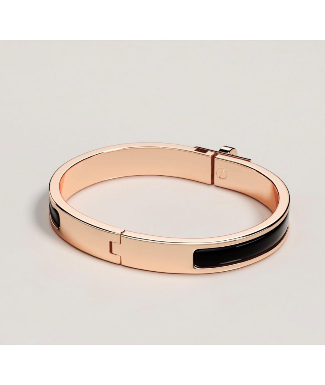 HERMES Черный металлический браслет, фото 2