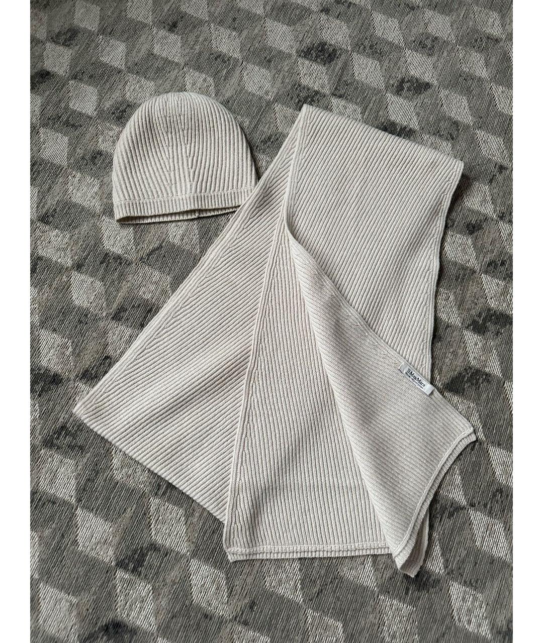 'S MAX MARA Бежевый кашемировый шарф, фото 5