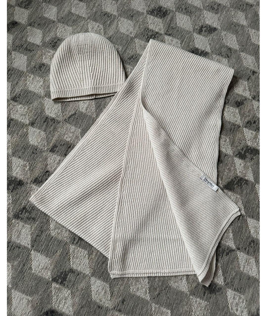 'S MAX MARA Бежевый кашемировый шарф, фото 2