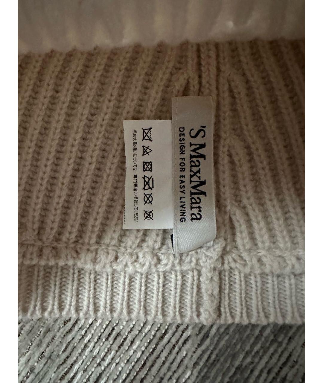 'S MAX MARA Бежевый кашемировый шарф, фото 6