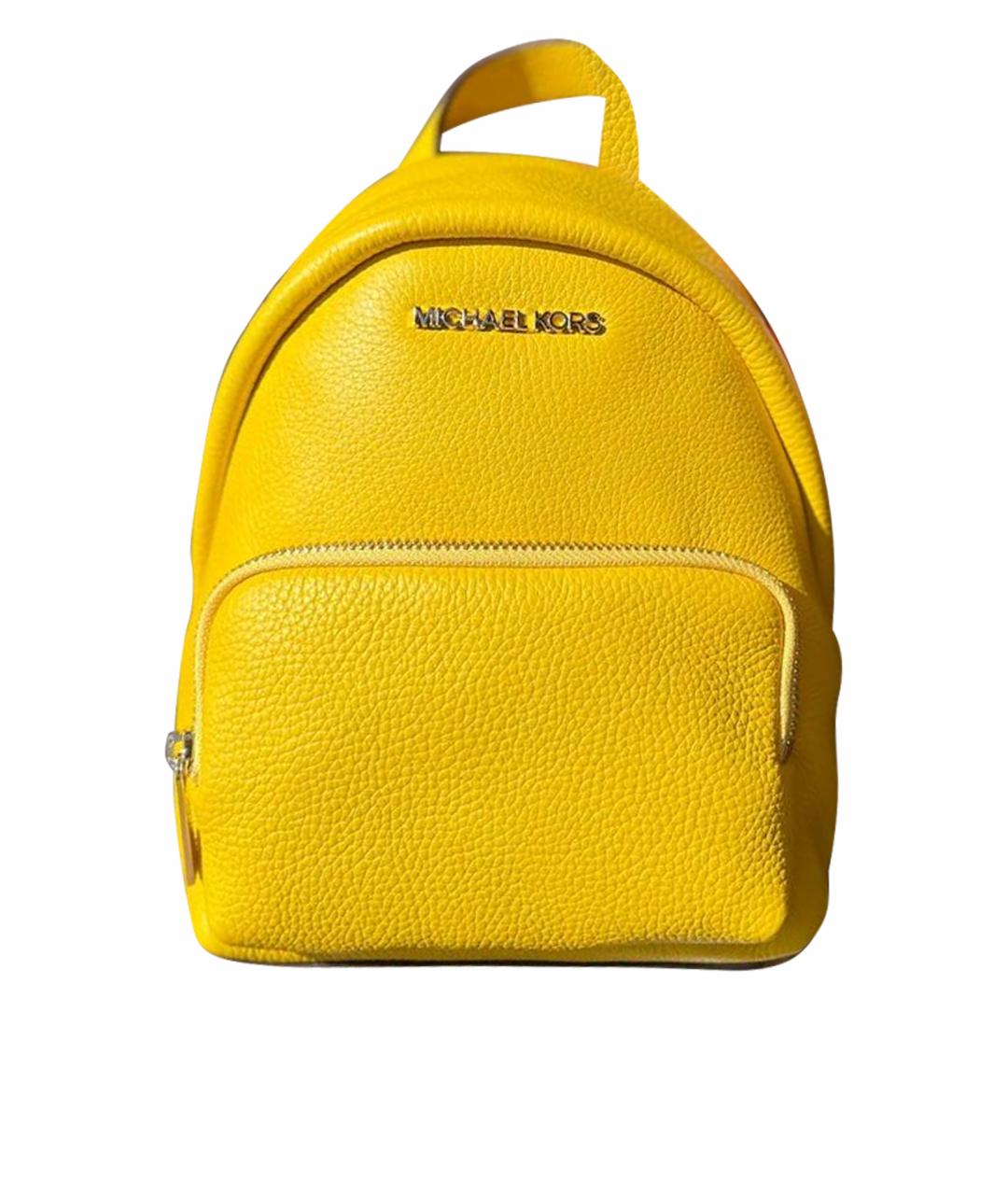 MICHAEL KORS Желтый кожаный рюкзак, фото 1