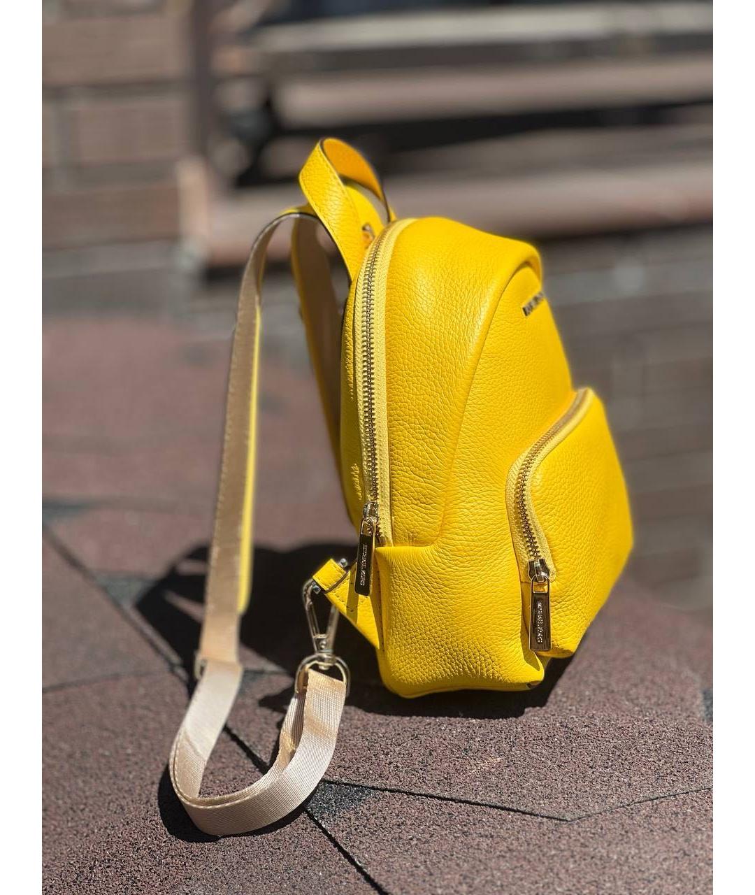 MICHAEL KORS Желтый кожаный рюкзак, фото 2
