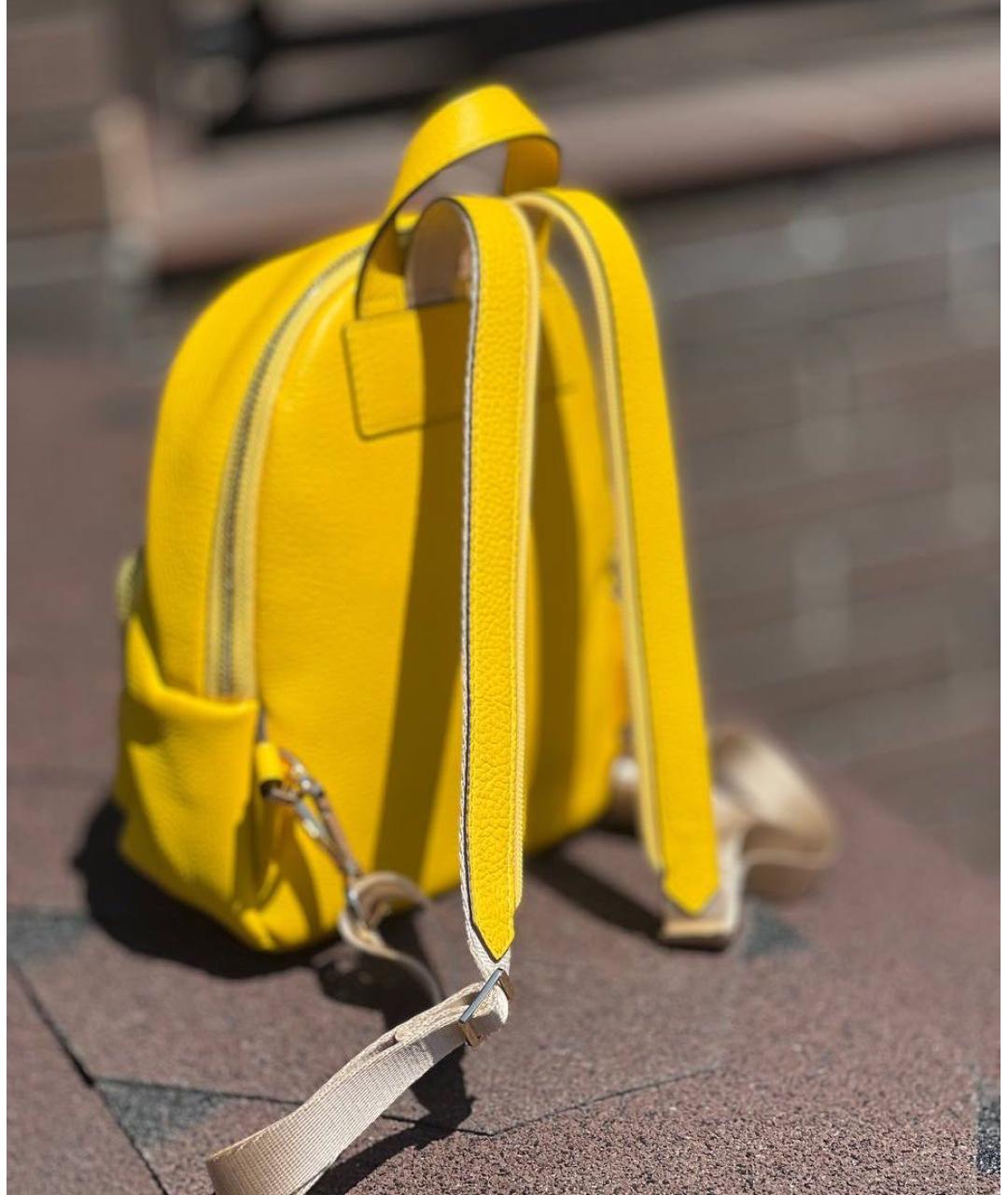 MICHAEL KORS Желтый кожаный рюкзак, фото 3