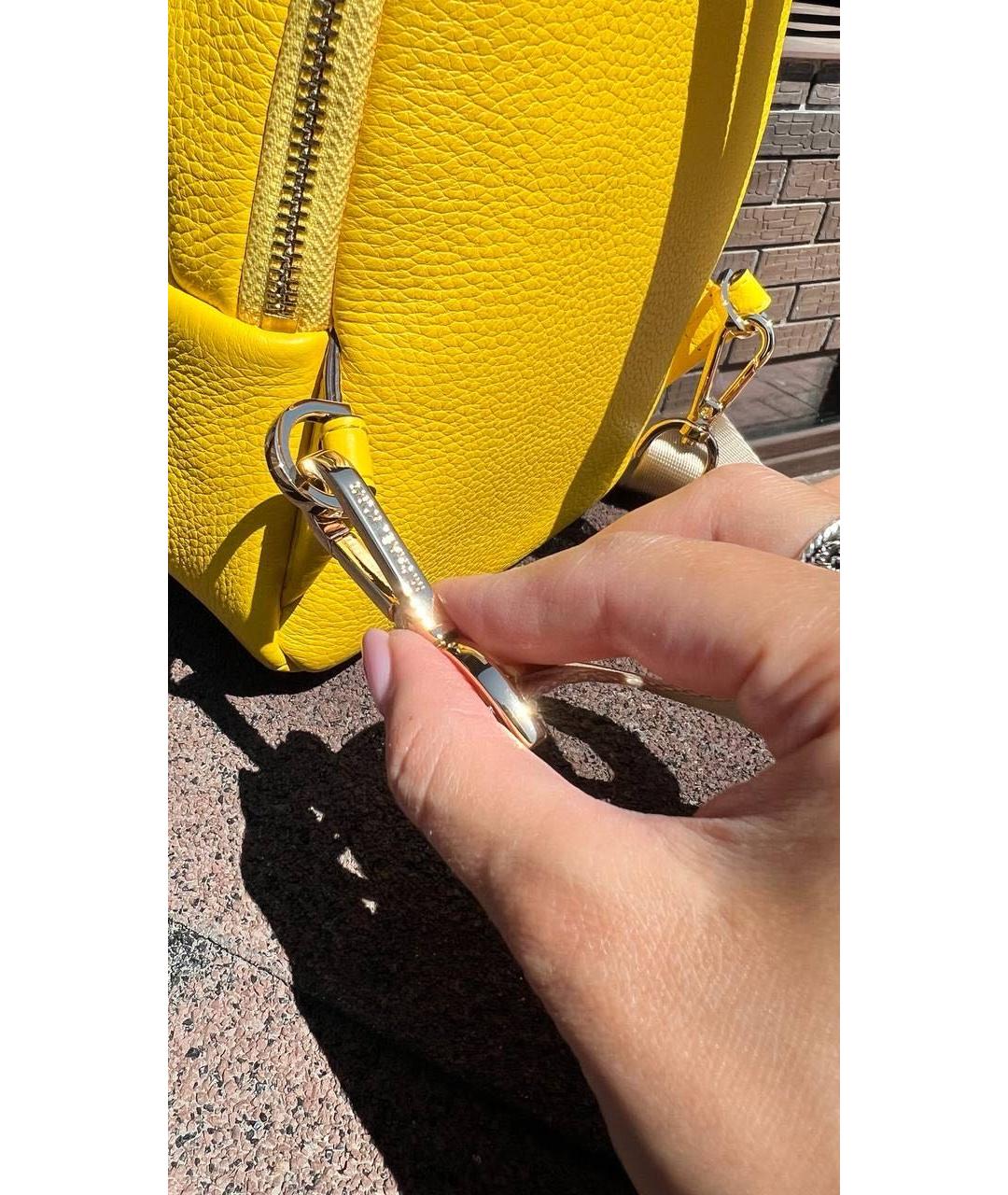 MICHAEL KORS Желтый кожаный рюкзак, фото 4