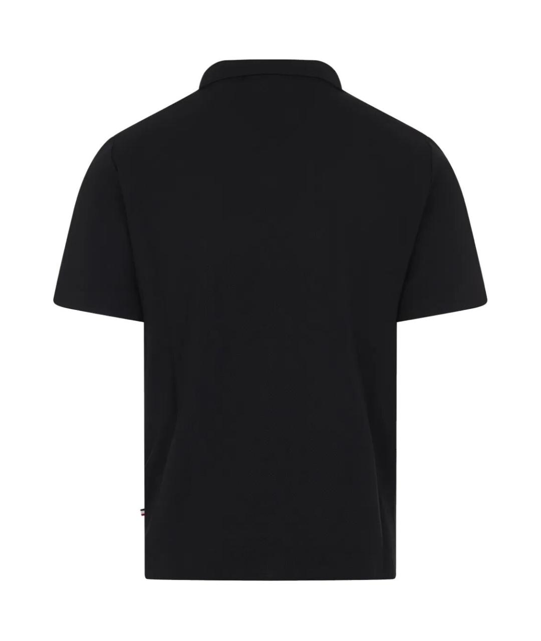 MONCLER GRENOBLE Черное поло с коротким рукавом, фото 2