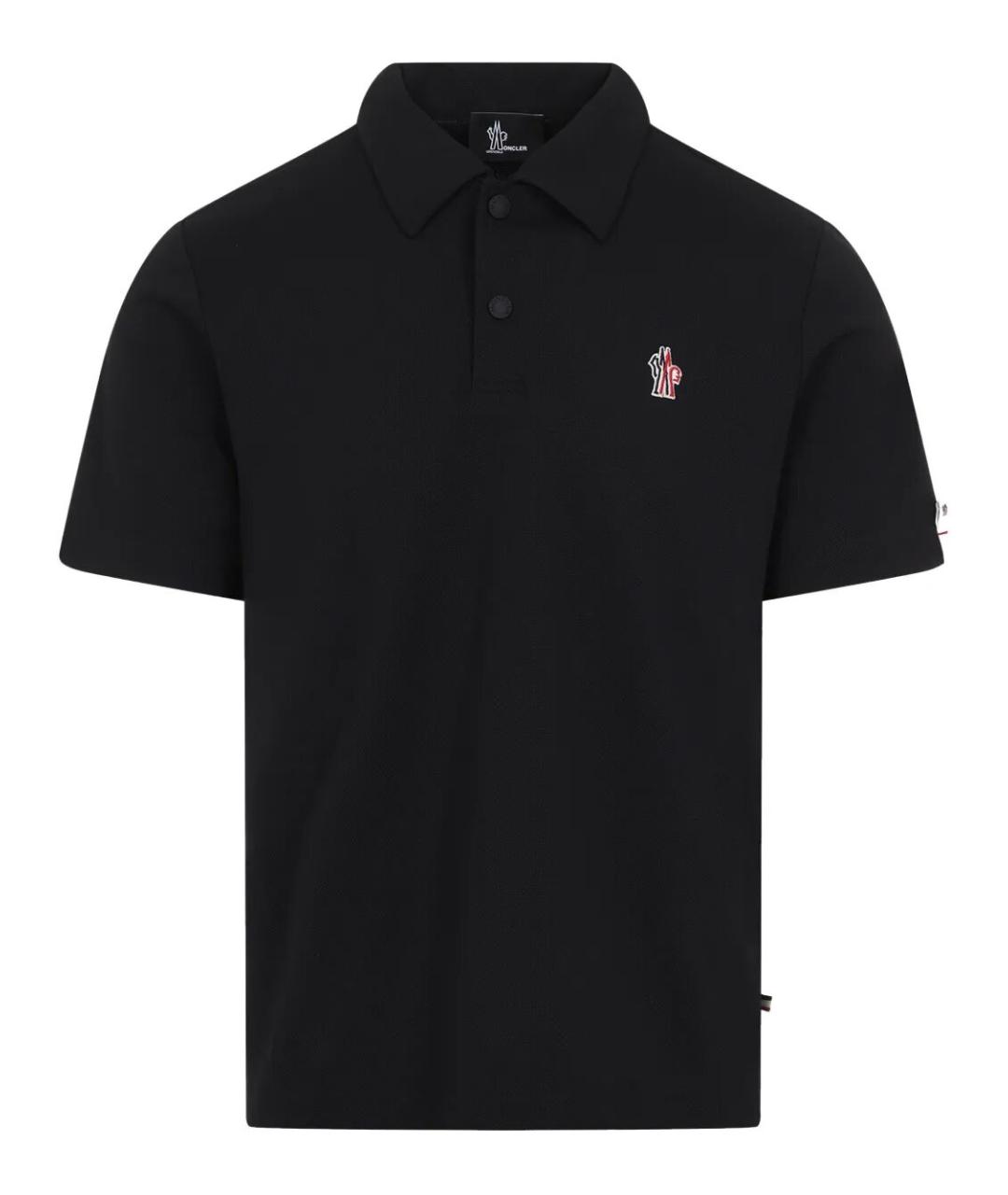 MONCLER GRENOBLE Черное поло с коротким рукавом, фото 1