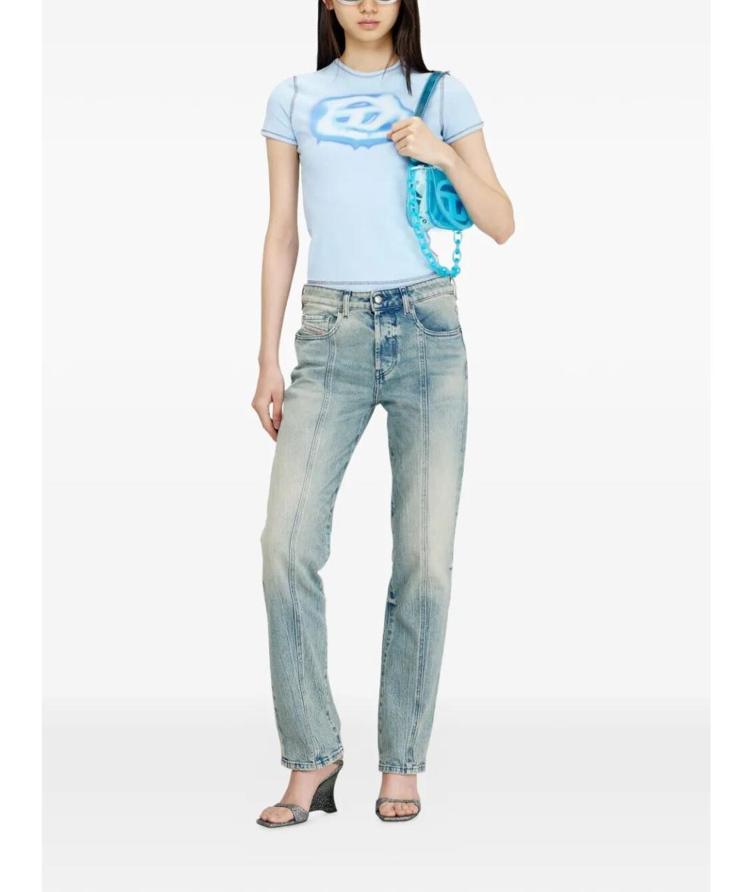 DIESEL Голубая хлопковая футболка, фото 2