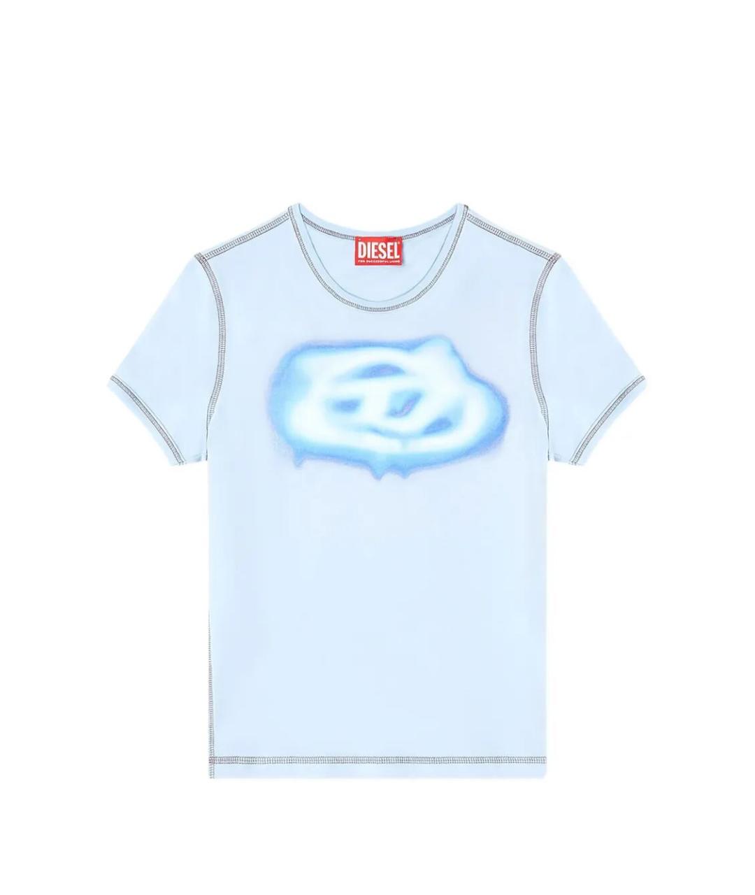 DIESEL Голубая хлопковая футболка, фото 1